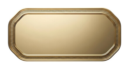 Ornate Gold Serving Tray with Decorative Border isolated on a transparent background image