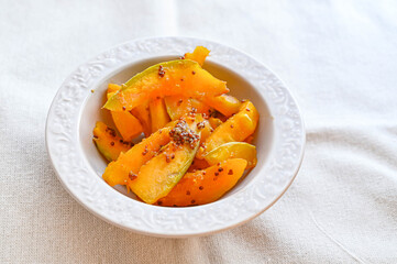 カボチャのマスタード炒め