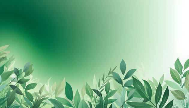 Fototapeta green background with leaf motif