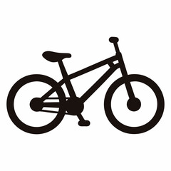 A simple black bicycle icon for recreational and transportation purposes