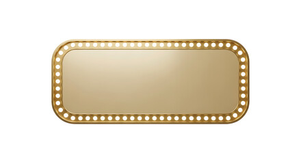 Rounded rectangle with gold border and black dots isolated on a transparent background rounded corners