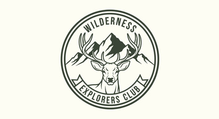 Wilderness Explorers Club Deer Mountain Badge Illustration