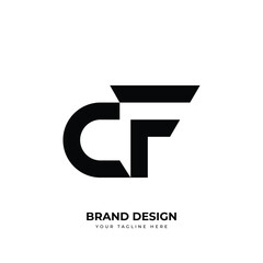 Letter Cf or Fc unique trendy simple logo