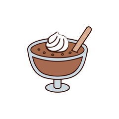 Delicious Chocolate Pudding with Whipped Cream