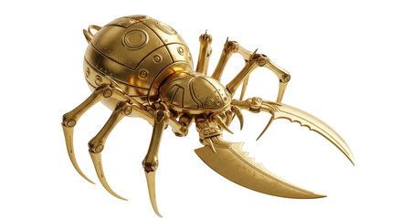 Steampunk spider isolated on transparent background