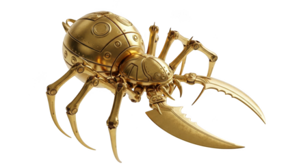 Steampunk spider isolated on transparent background