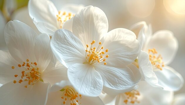 beautiful white jasmine flowers in bloom