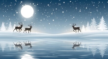 christmas background with deer