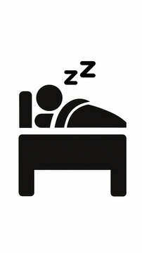 Cozy Bedtime Slumber Illustration Restful Night Sleep Icon Design Simple Bed Vector Graphic Peaceful Dreaming Silhouette Tranquil Dormir Symbol