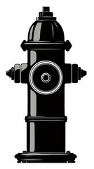 Fototapeta premium Simple black vector icon of a fire hydrant minimalist flat graphic design element for web app and print use