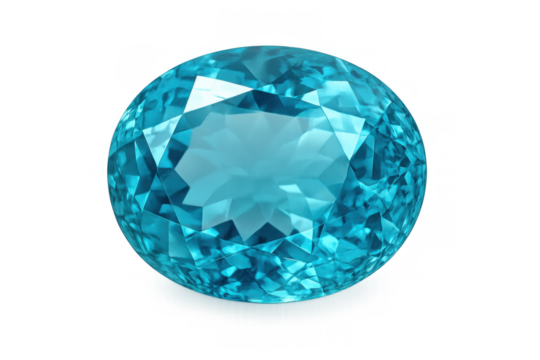 Blue faceted gemstone shining, illustrating luxury, beauty, and preciousness on transparent background - Powered by Adobe