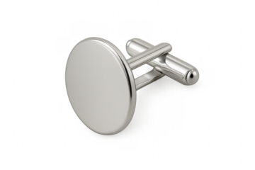 Silver men's cufflink for formal wear accessory