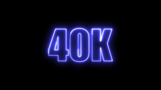 Neon green 40k sign on black background illustrating subscriber milestones
