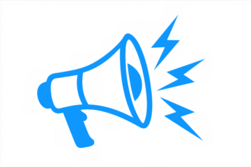 Loudspeaker megaphone icon representing communication, announcement, alerting, broadcasting, and sound marketing