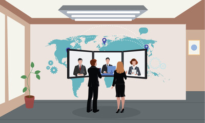 Global business team having a...