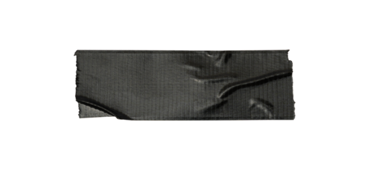 Black paper adhesive tape strips of different sizes on a white background