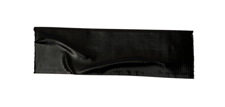 black torn tape isolated transparent background, black adhesive tape texture black scotch plastic
