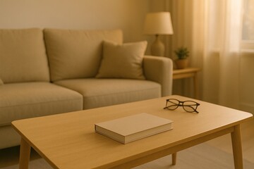 peaceful morning scene in sunlit corner filled with books and blossoming flowers for reading