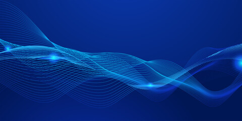 Abstract digital wave of particles. Futuristic point wave. Technology background vector. Vector illustration