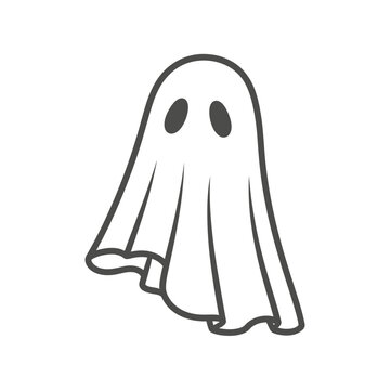 Halloween ghost illustration representing mystery and playful spookiness, perfect for holiday decorations and spooky themes