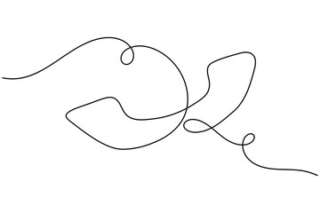 Communication call icon continuous one line drawing on white background minimal mobile and telephone outline vector illustration