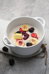 A Delicious and Nutritious Oatmeal Bowl, Beautifully Topped with Fresh