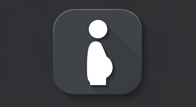 Pregnant woman icon isolated on black background - Powered by Adobe