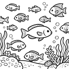 DISEGNO DA COLORARE BAMBINI FONDALE MARINO 