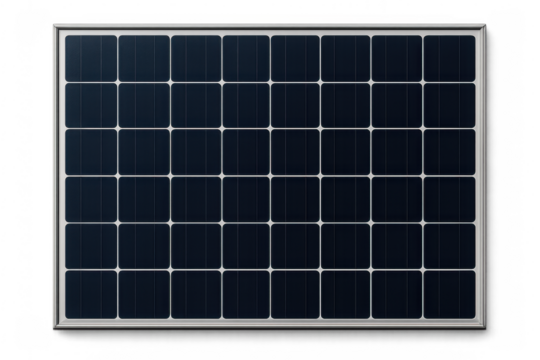 Solar panel generating green photovoltaic electricity transparent background