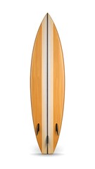 Surfboard back view, tan/light orange