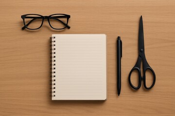 organized workspace with stationery essentials, stylish flatlay of office essentials for daily task