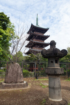Pagoda of Kan&acute;ei-ji temple Tokyo Japan