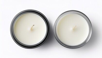 white tealight candle top view isolated on white or white background