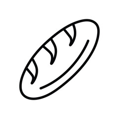 Artisanal Loaf: A simple yet elegant illustration of an artisanal loaf of bread, rendered in clean, minimalist lines. It captures the essence of freshly baked goodness.