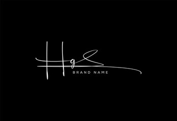 Fototapeta premium HG letter beauty cursive handwriting logo. vector logo| abstract logo| minimalist logo| brand identity| calligraphy design.