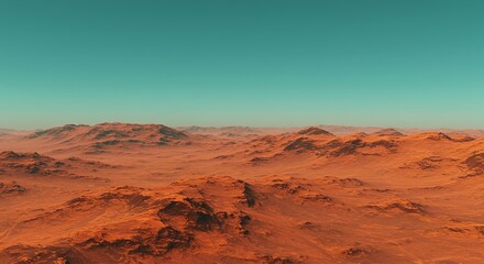 Fototapeta premium Extraterrestrial Horizon: High-Detail Landscape of a Desolate Rocky Plain