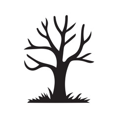 Fototapeta premium Artistic bare tree silhouette vector design element for creative digital art and nature-inspired projects