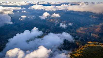 clouds over the mountains