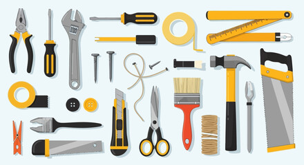 Essential Tool Kit Illustration A Versatile Collection for DIY and Crafting Projects