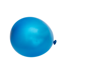 Blue party balloon on a transparent background, perfect for adding text or graphics