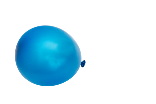 Blue party balloon on a transparent background, perfect for adding text or graphics