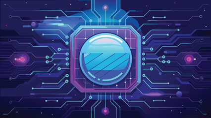 Futuristic Blue Circuit Network | Glowing Tech Interface and Digital Innovation Concept