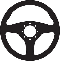 Black Silhouette of a Steering Wheel on a White Background vehicle driving also transparent background