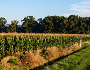 Lush Cornfield Landscape - A Vibrant Agricultural Scene.