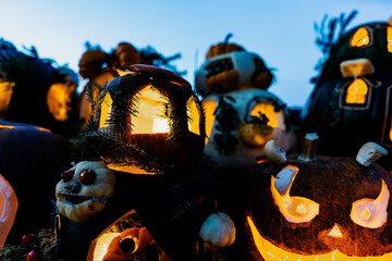 Glowing Pumpkins In The Dark
