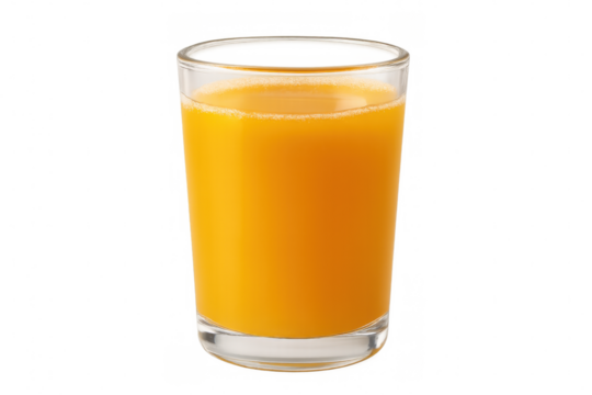 Fresh orange juice in a clear glass, a healthy vitamin c rich citrus drink, refreshment for health and wellness