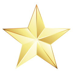 Fototapeta premium Five-pointed golden star isolated element