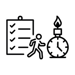 Vector illustration of a set of business icons showing time, clock, and people symbols for success concept design
