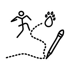 An elegant vector silhouette of a running athlete for a sports icon set illustrating competition and speed
