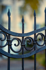 autumn city wrought iron fence October